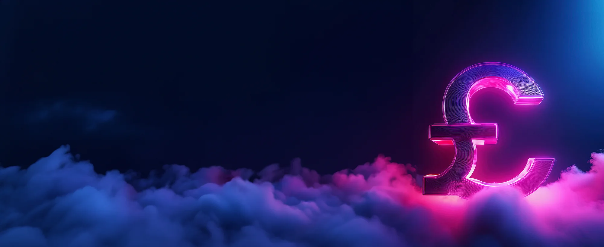 Glowing pound symbol on a dark background
